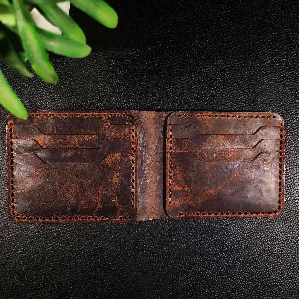 Handmade Leather Article No 102 Bifold Classic Wallet For Men - Ridge N Threads Pakistan