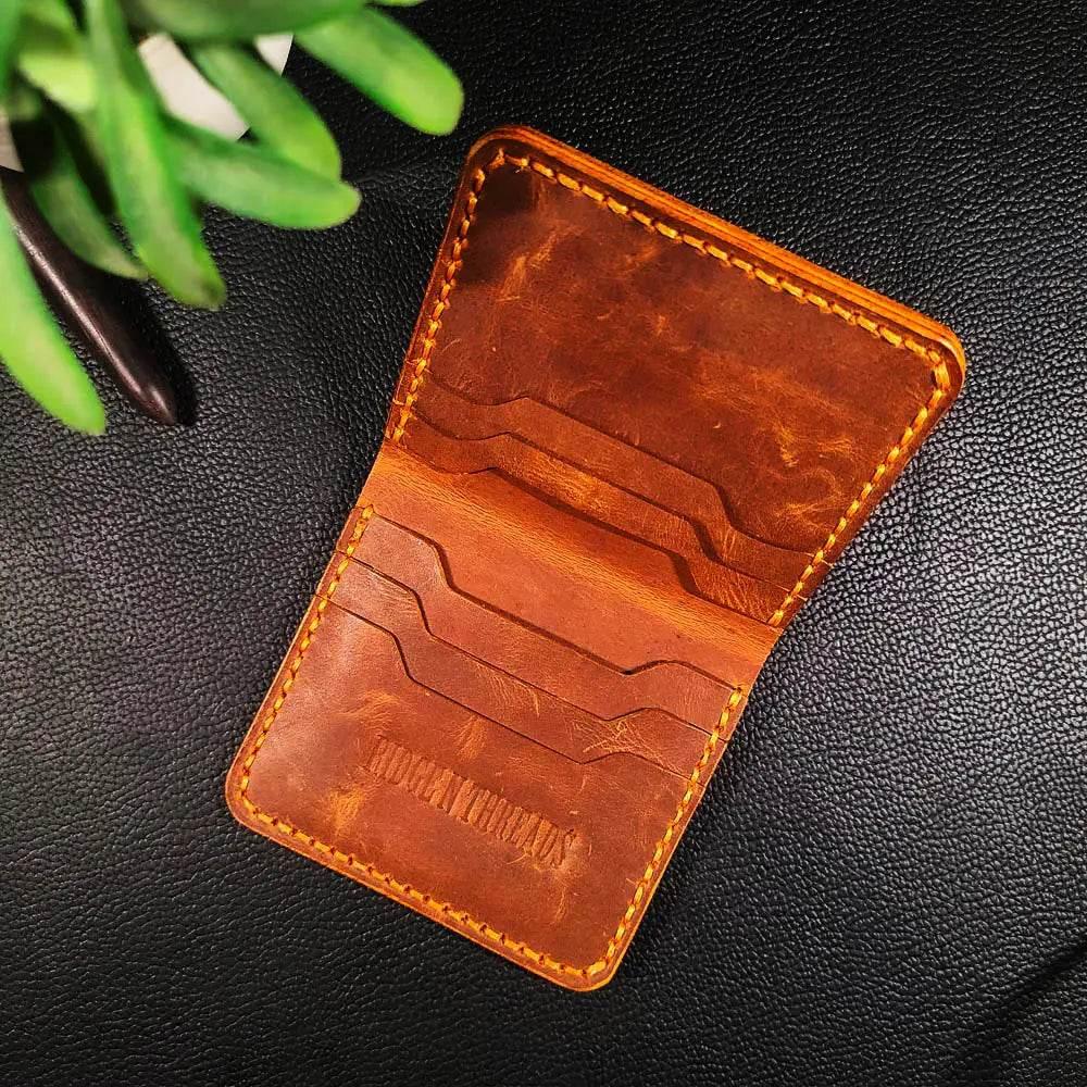 Handmade Leather Article No 801 Vertical Smart Bifold Wallet - Ridge N Threads Pakistan