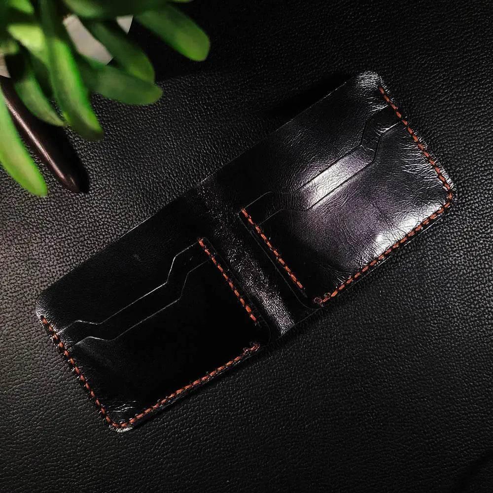Handmade Leather Article No 401 Bifold Sleek Wallet For Men - Ridge N Threads Pakistan