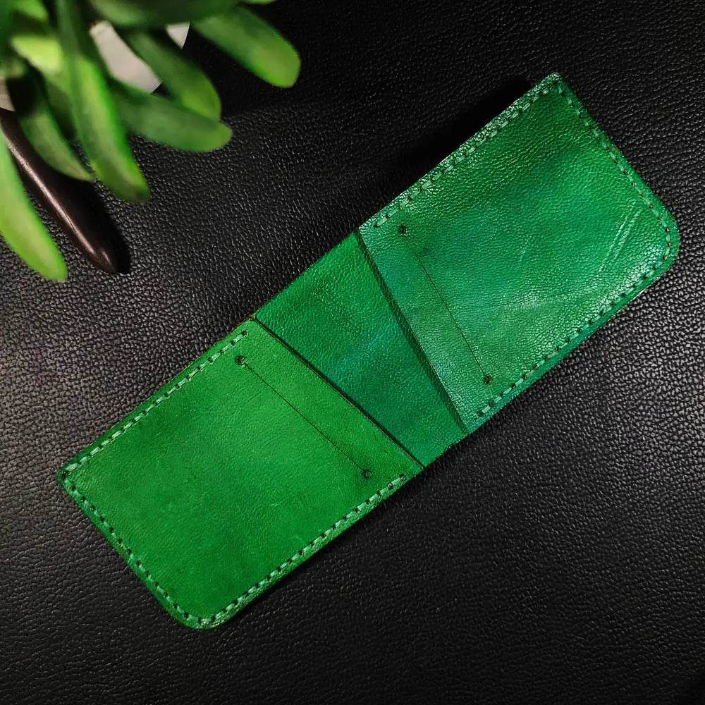 Last Sale Article No 402 Bifold Dollar Size (Green Vegtan) Wallet - Ridge N Threads Pakistan