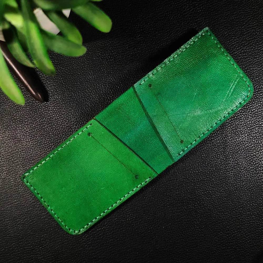 Last Sale Article No 402 Bifold Dollar Size (Green Vegtan) Wallet - Ridge N Threads Pakistan