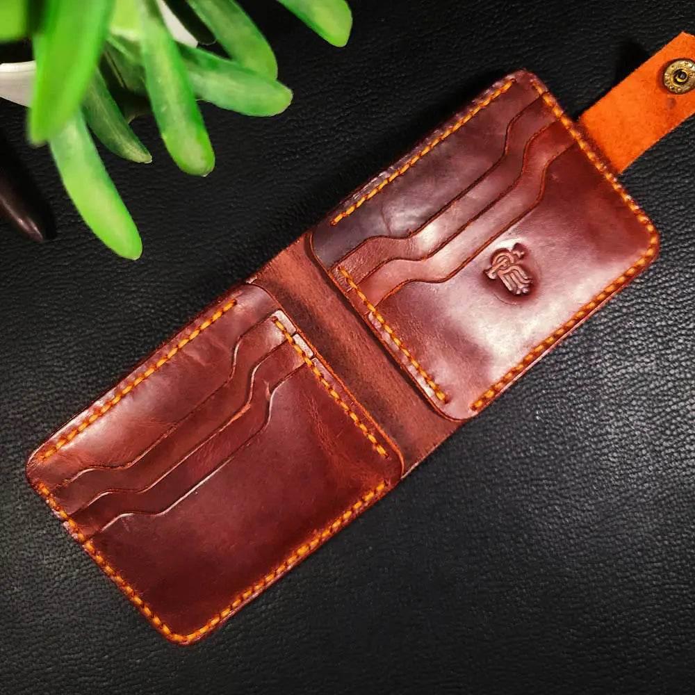 Handmade Leather Article No 106 Bifold Full Option Classic Wallet - Ridge N Threads Pakistan