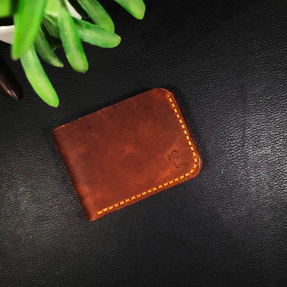 Handmade Leather Article No 201 Compact Bifold Wallet For Men - Ridge N Threads Pakistan