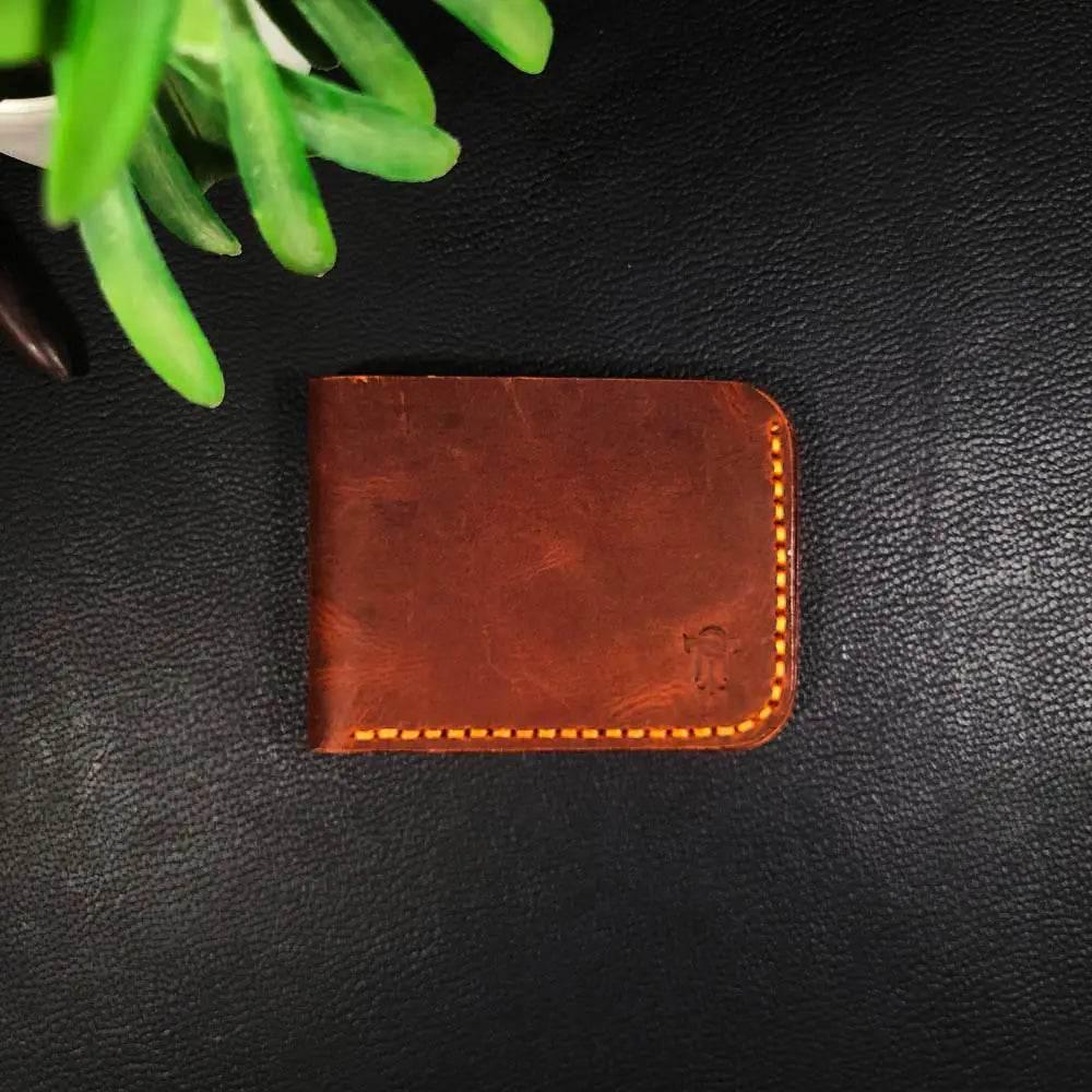 Handmade Leather Article No 201 Compact Bifold Wallet For Men - Ridge N Threads Pakistan
