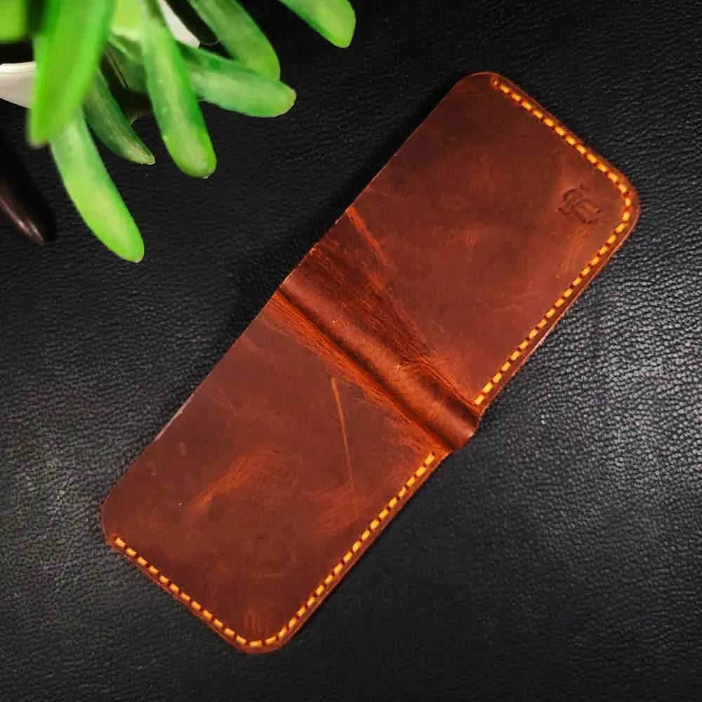 Handmade Leather Article No 201 Compact Bifold Wallet For Men - Ridge N Threads Pakistan