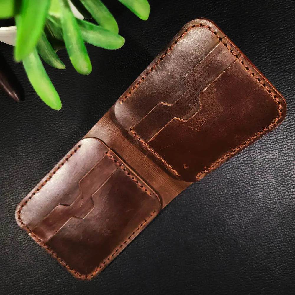 Article No 202 Compact Bifold Leather Wallets - Ridge N Threads Pakistan
