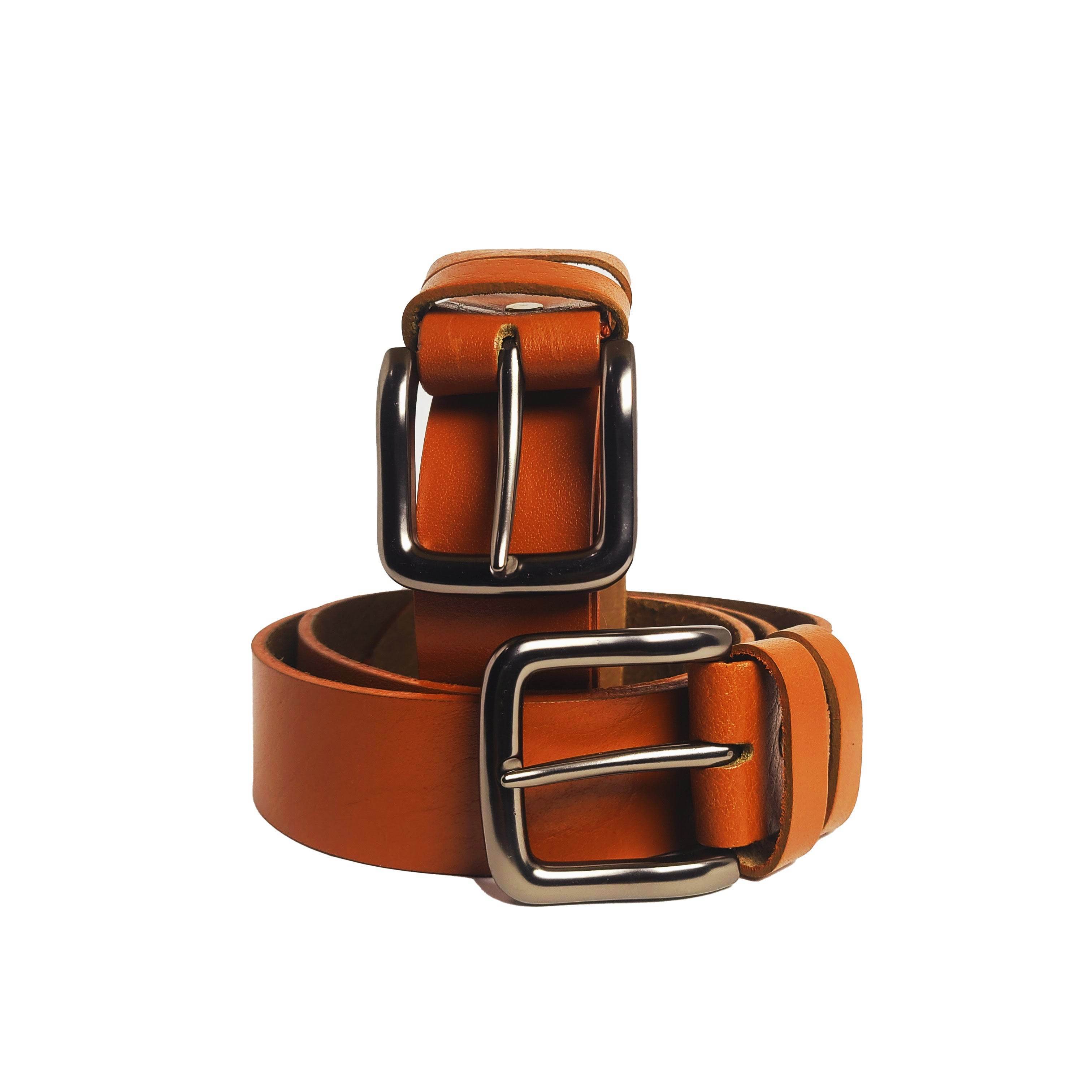 Original Handmade Genuine Leather Waist Belt in Tan Color - Ridge N Threads Pakistan